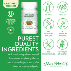 GMP-certified facility badge shown with Maxi Health label.