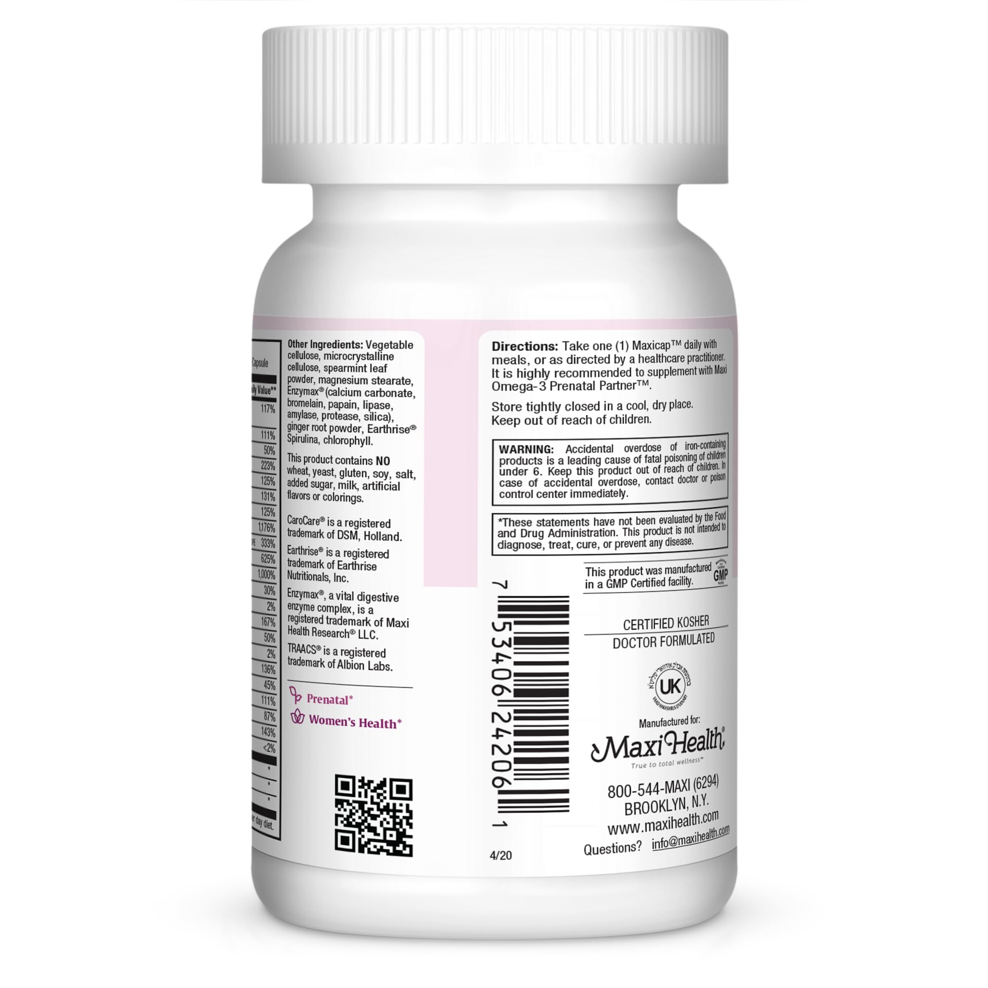 Maxi Health prenatal bottle shown in daily routine for mom and baby wellness.