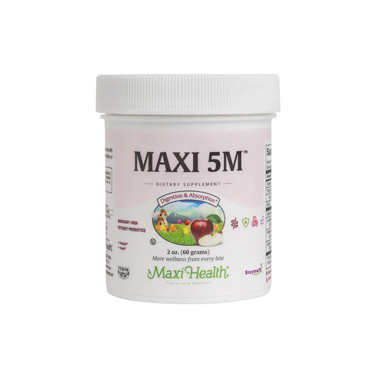 Maxi Health Probiotic Powder bottle closed for easy daily gut support.