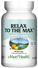 Maxi Health Relax to The Max bottle front view for calming support.