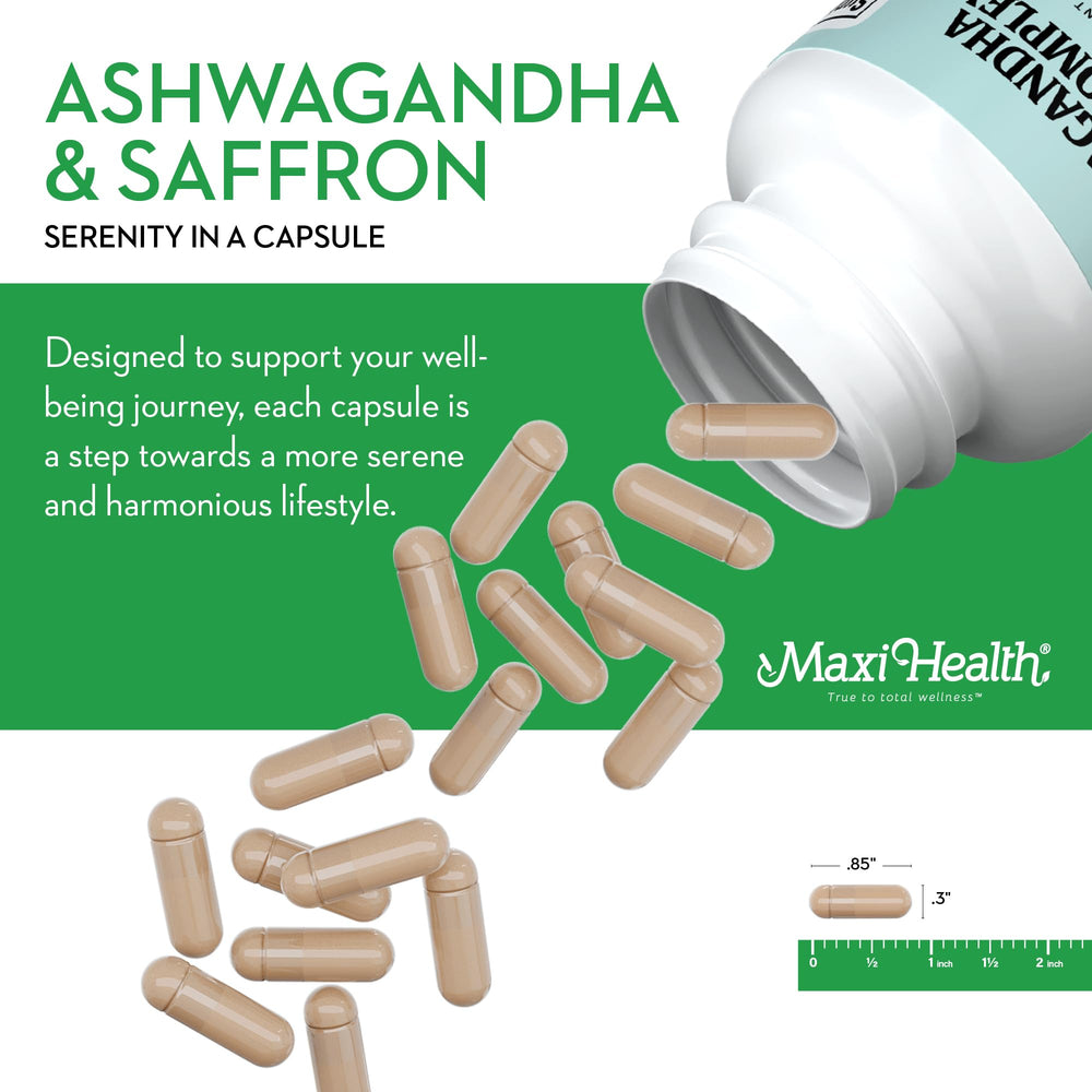Maxi Health saffron extract antioxidant support shown on label