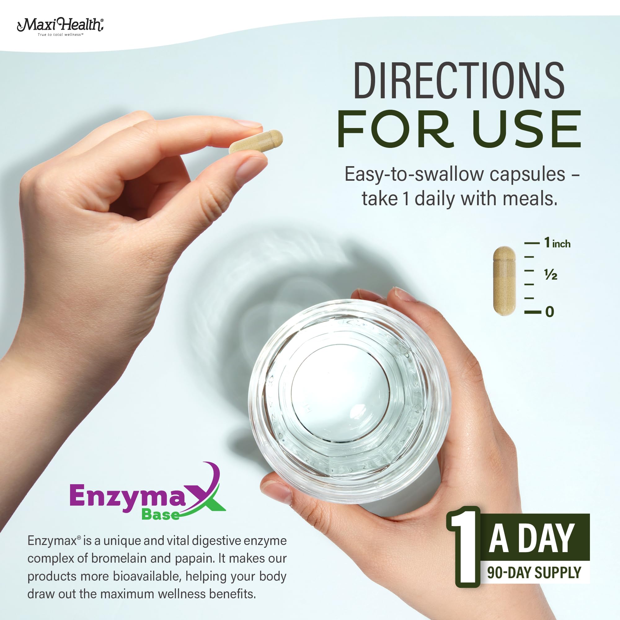Maxi Health supplement packaging box on countertop conveys trusted daily support.