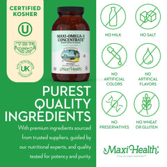 Maxi Health USA-made fish oil softgels ensure quality and traceability for shoppers.