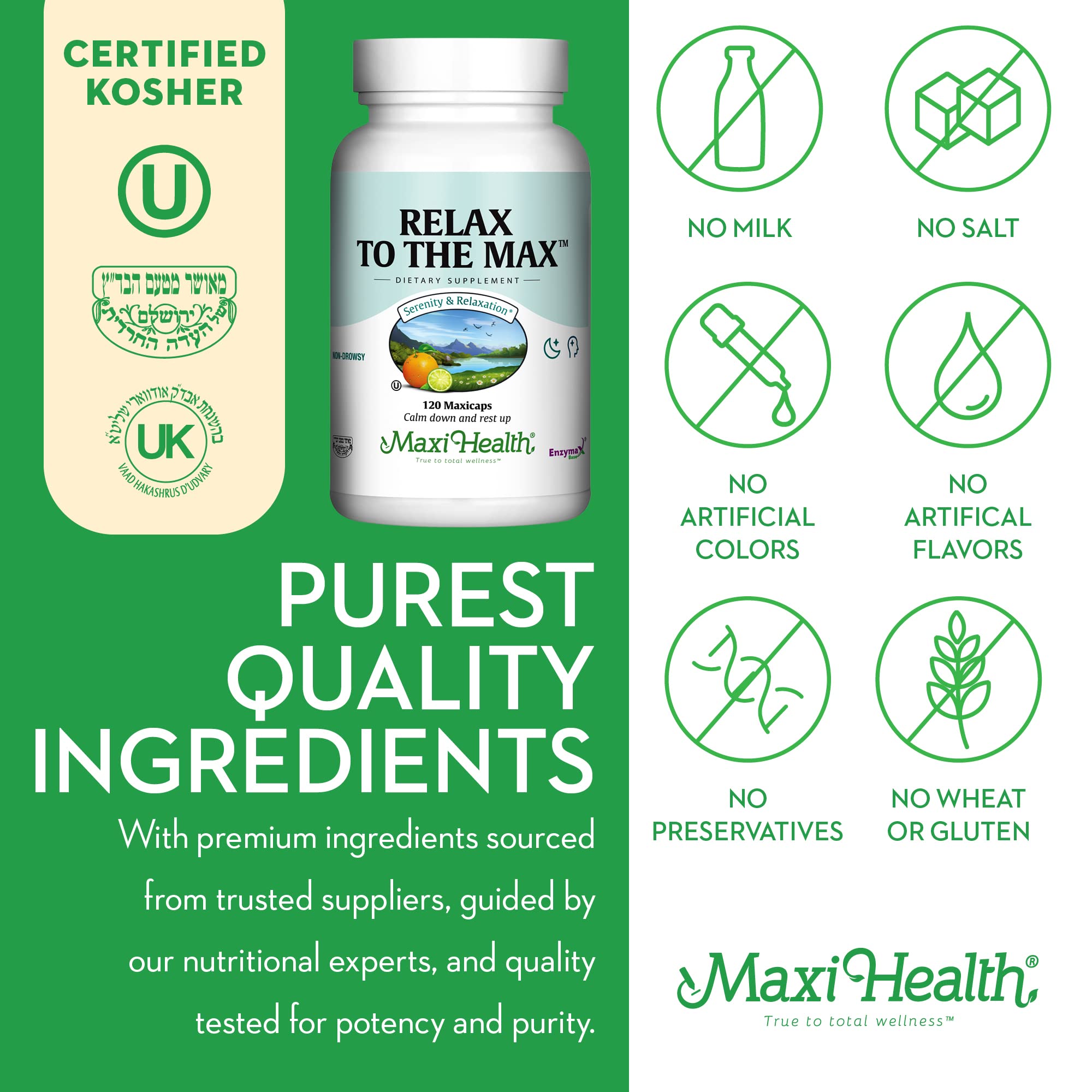 Maxi Health USA made GMP facility badge image conveys quality