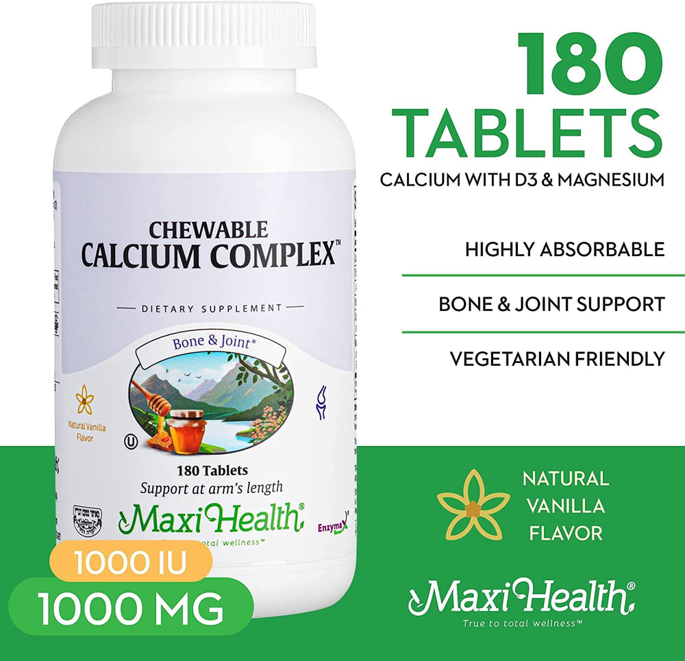 Maxi Health vanilla-flavored chewables close-up.