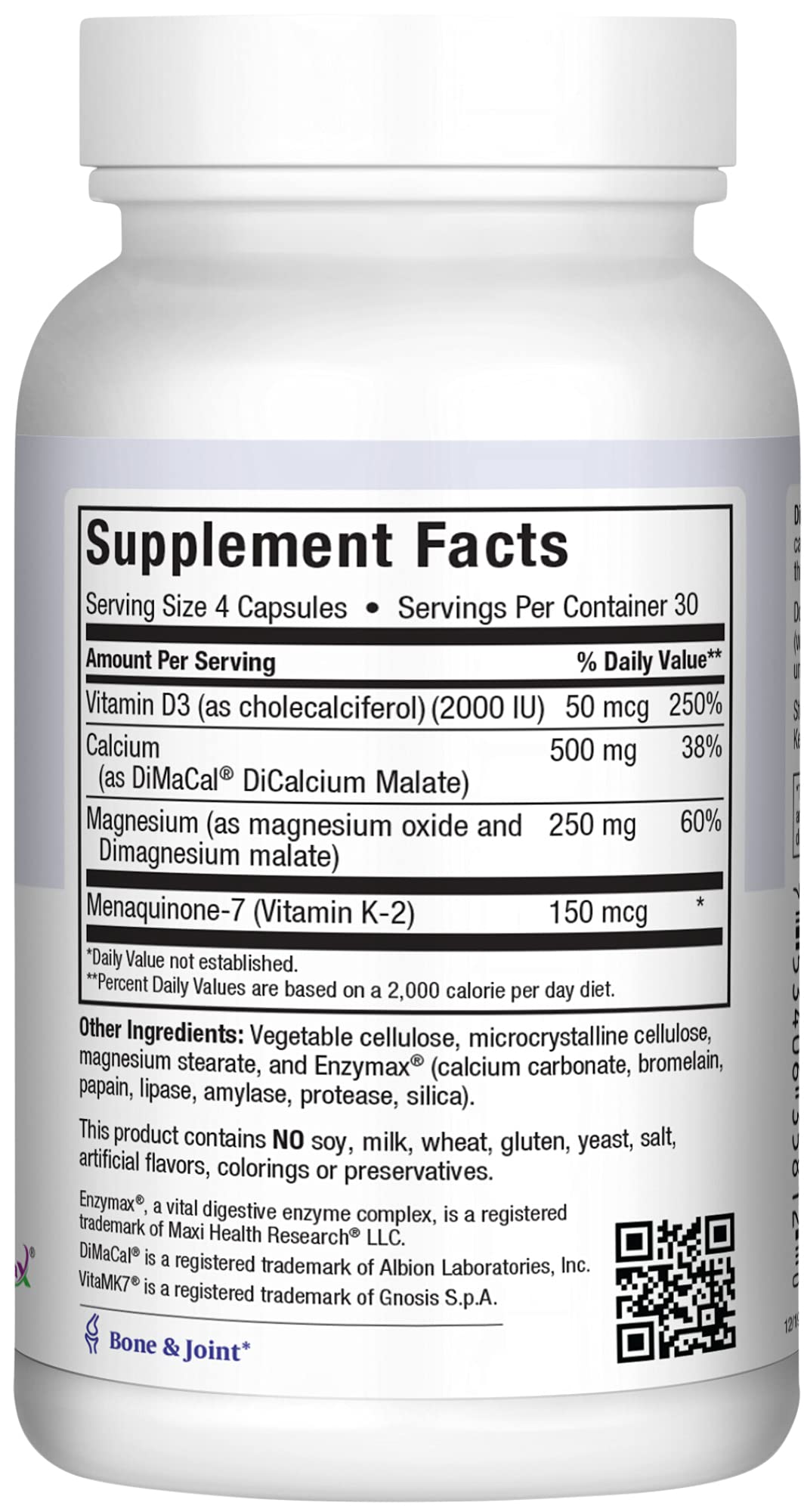 Maxi Health vitamin-k2 mk7 label with 150 mcg.