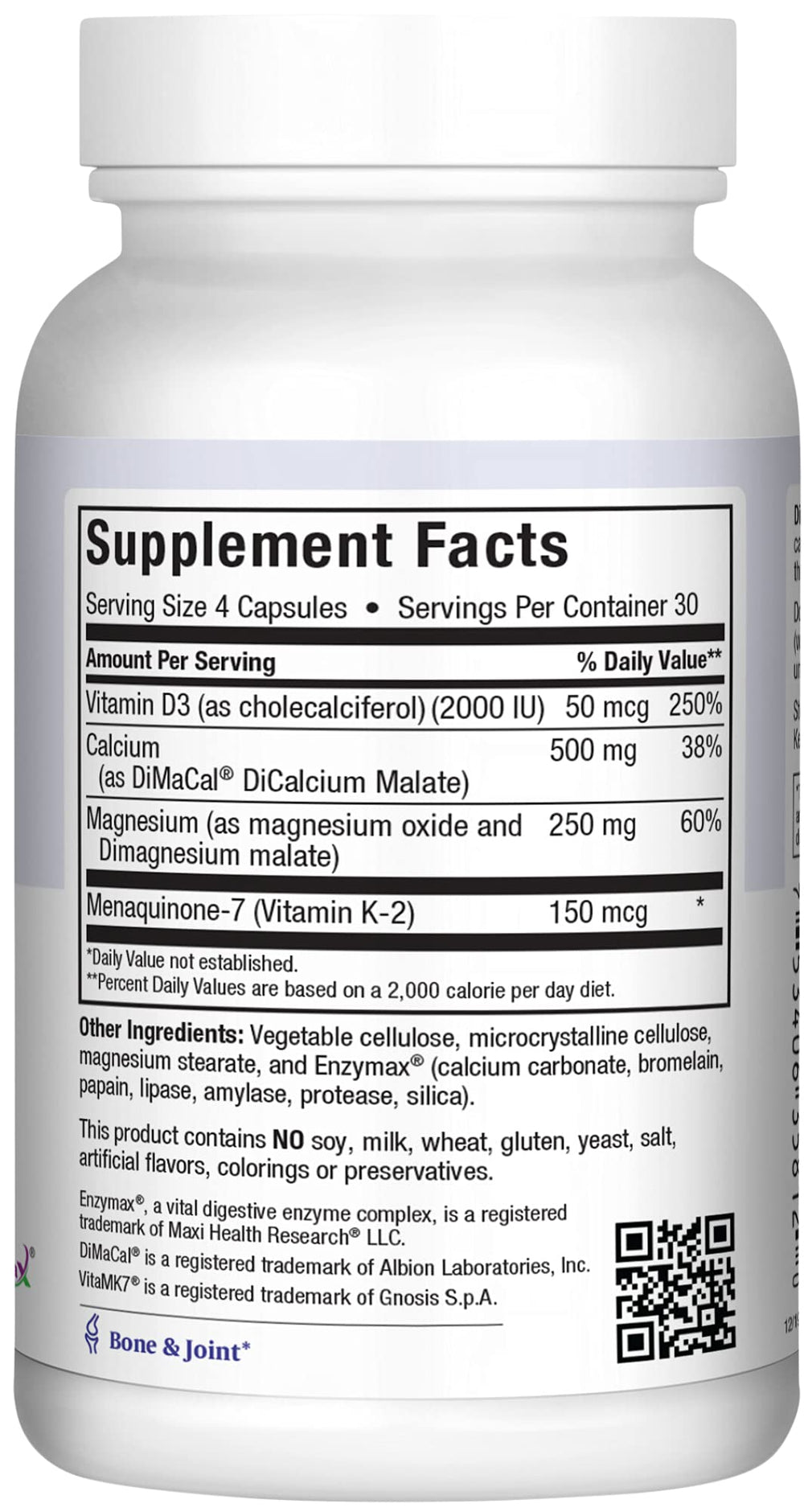 Maxi Health vitamin-k2 mk7 label with 150 mcg.