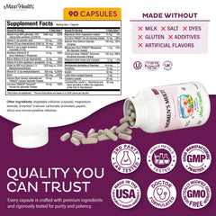 Maxi Health multivitamin serving size demonstrating daily dosage.
