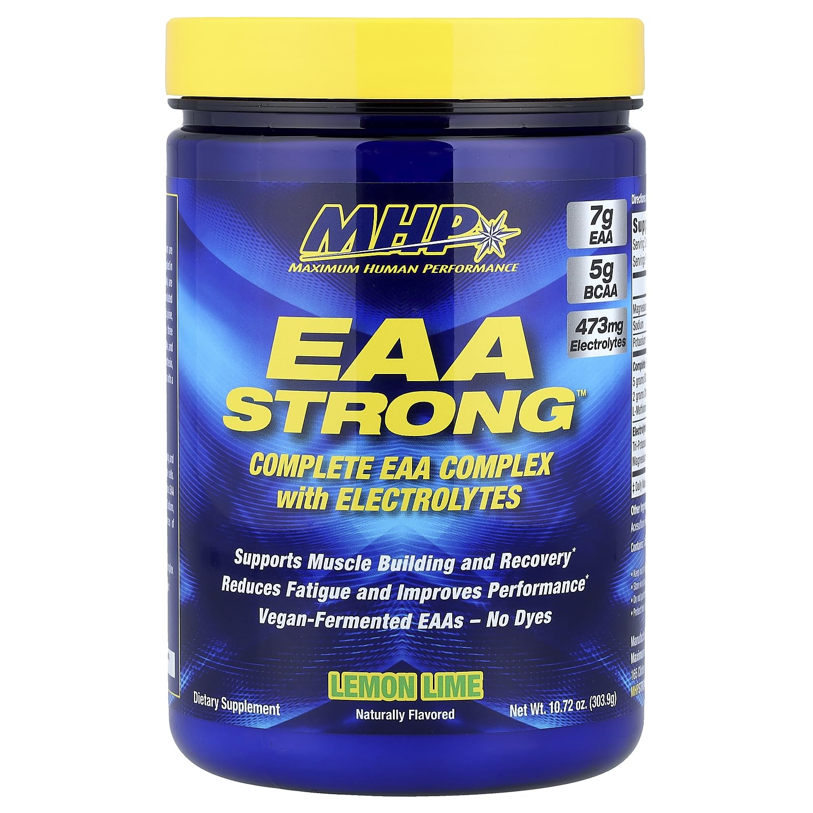 Maximum Human Performance EAA Strong bottle pour showing convenient hydration and amino support during workouts.