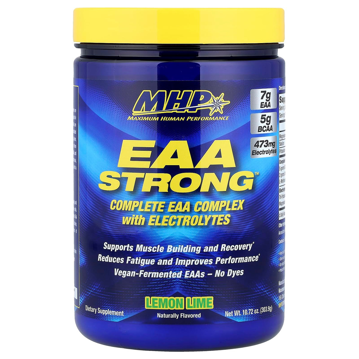 Maximum Human Performance EAA Strong bottle pour showing convenient hydration and amino support during workouts.