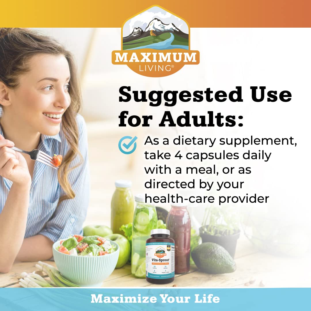 Maximum Living VitaSprout capsules ready for daily plant-based nutrition.