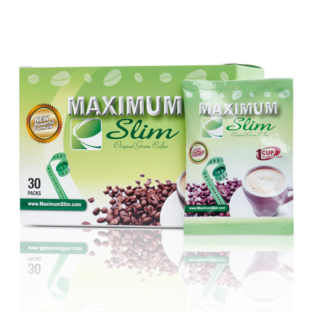 Maximum Slim Original Green Coffee bottle shown for daily energy support.