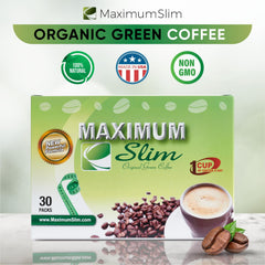 Maximum Slim Original Green Coffee cup steaming with creamy aroma.