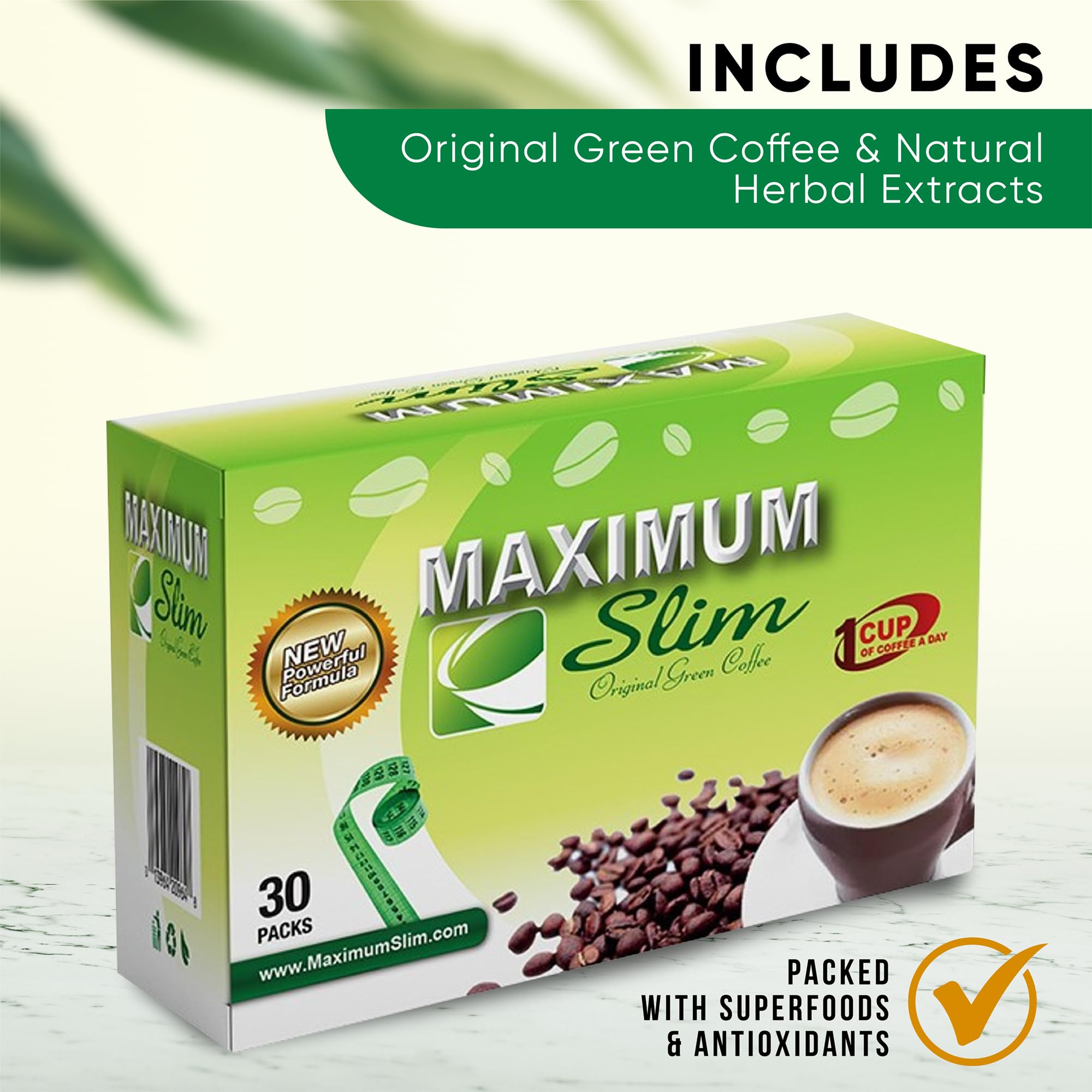 Maximum Slim Original Green Coffee natural ingredients spotlight clean-energy potential.