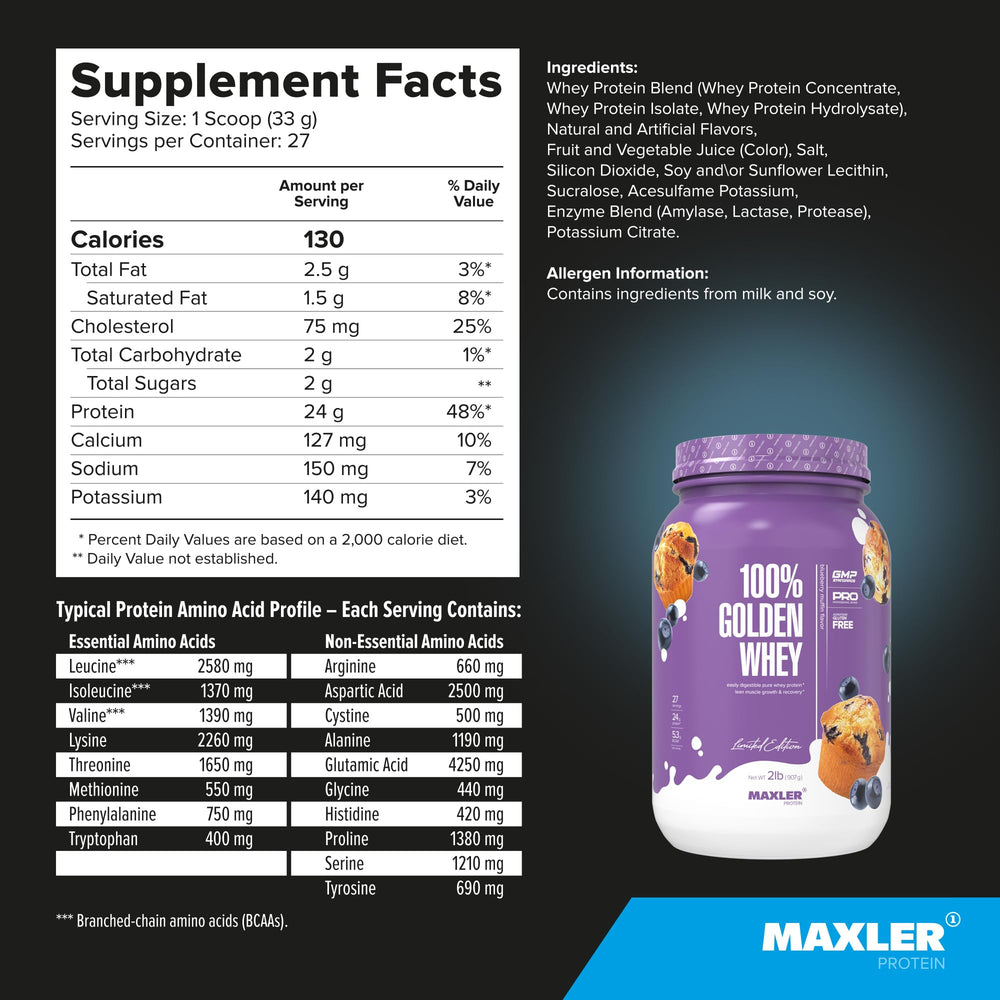 Creamy, clump-free mix of Maxler 100% Golden Whey dissolving in liquid