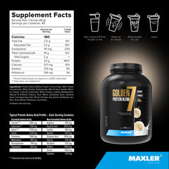 Maxler Golden 7 vanilla-protein shake ideal as a breakfast or snack.