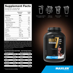 Maxler Golden 7 milk-chocolate flavor image for tasty daily protein.
