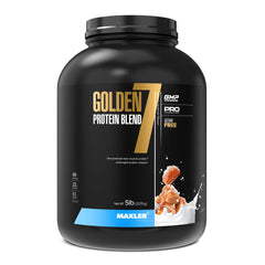 Maxler Golden 7 protein blend bottle front showing diverse dairy proteins for muscle recovery