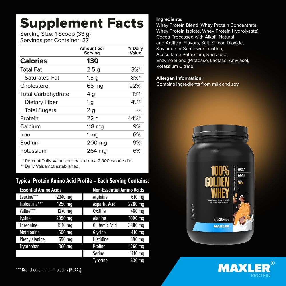 Maxler Golden Whey flavor range matches modern workout routines
