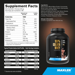Maxler Golden Whey flavors assortment showcases tasty options.
