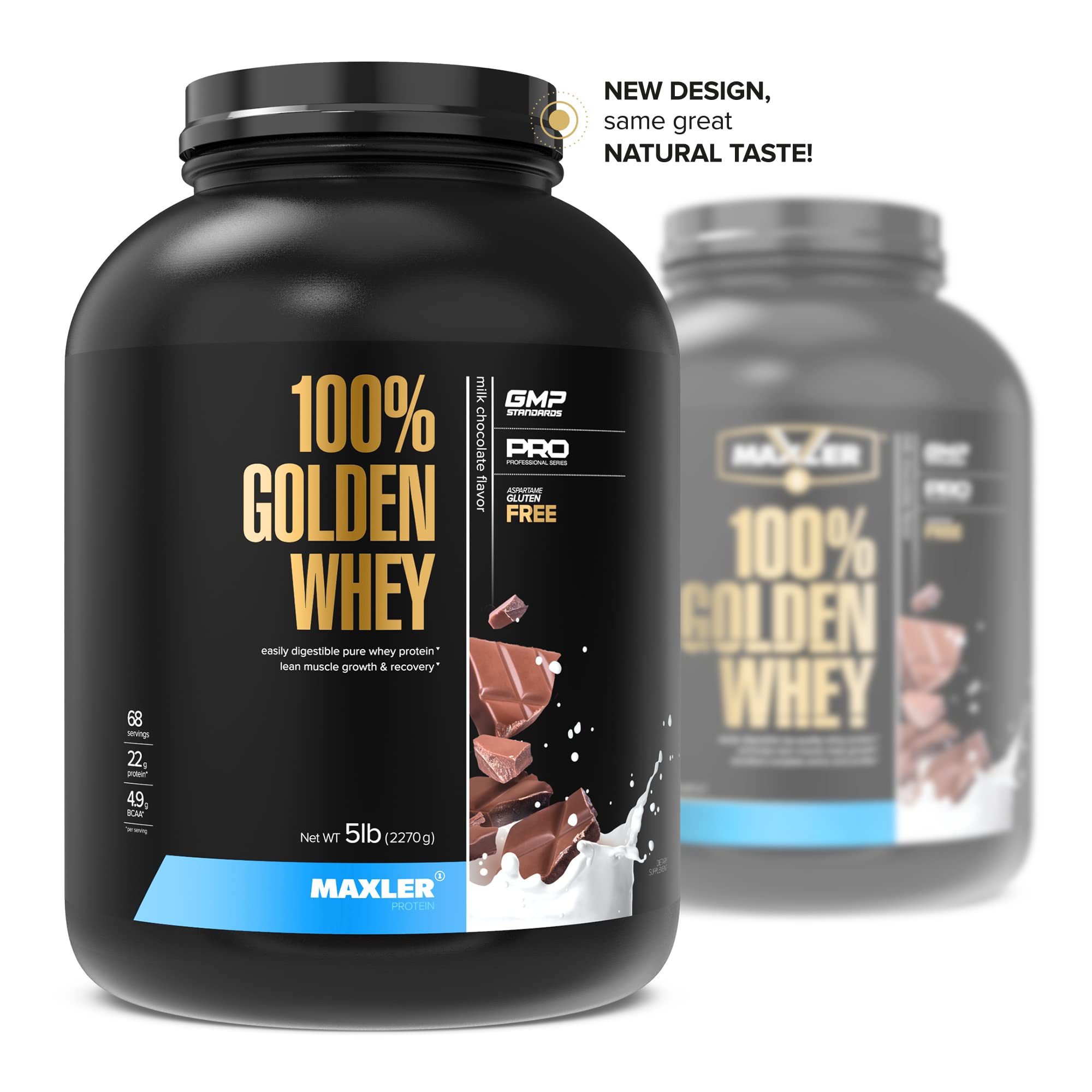 Maxler Golden Whey shaker demonstrates smooth mixability for post-workout drinks.