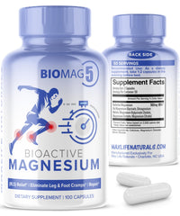 MAXLIFE NATURALS BioMag 5 bottle front for daily wellness and easy capsules