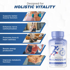 MAXLIFE NATURALS BioMag 5 bottle side view highlights USA-made quality