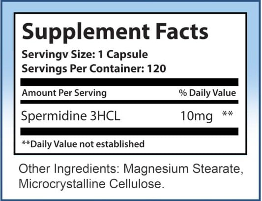 MAXLIFE NATURALS spermidine 3HCL capsule closeup highlights tablet size