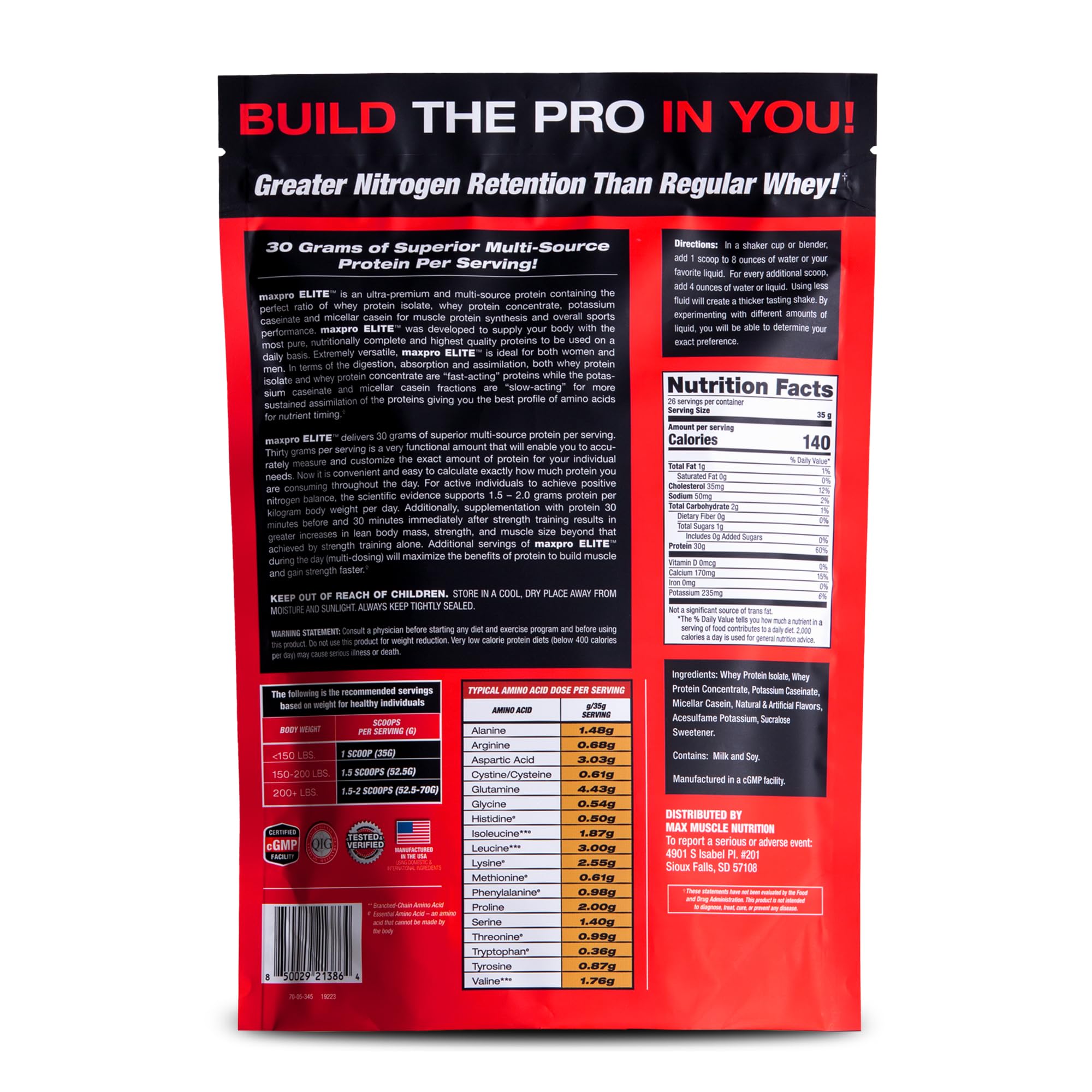 Max Muscle Maxpro Elite shaker bottle ready-to-mix post-workout drink