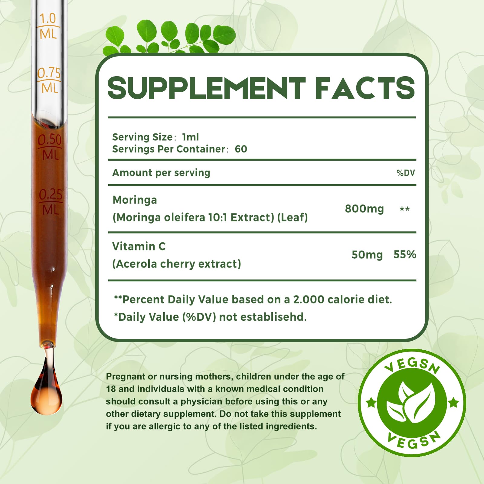 MaxuraFit Moringa Drops pour highlights convenient liquid form for quick absorption.