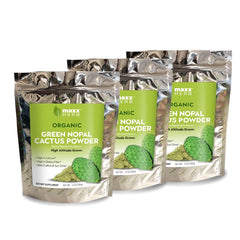 Maxx Herb Nopal powder bottle closeup highlighting pure organic cactus powder
