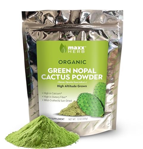 Maxx Herb Nopal powder in a jar ready for blending into drinks