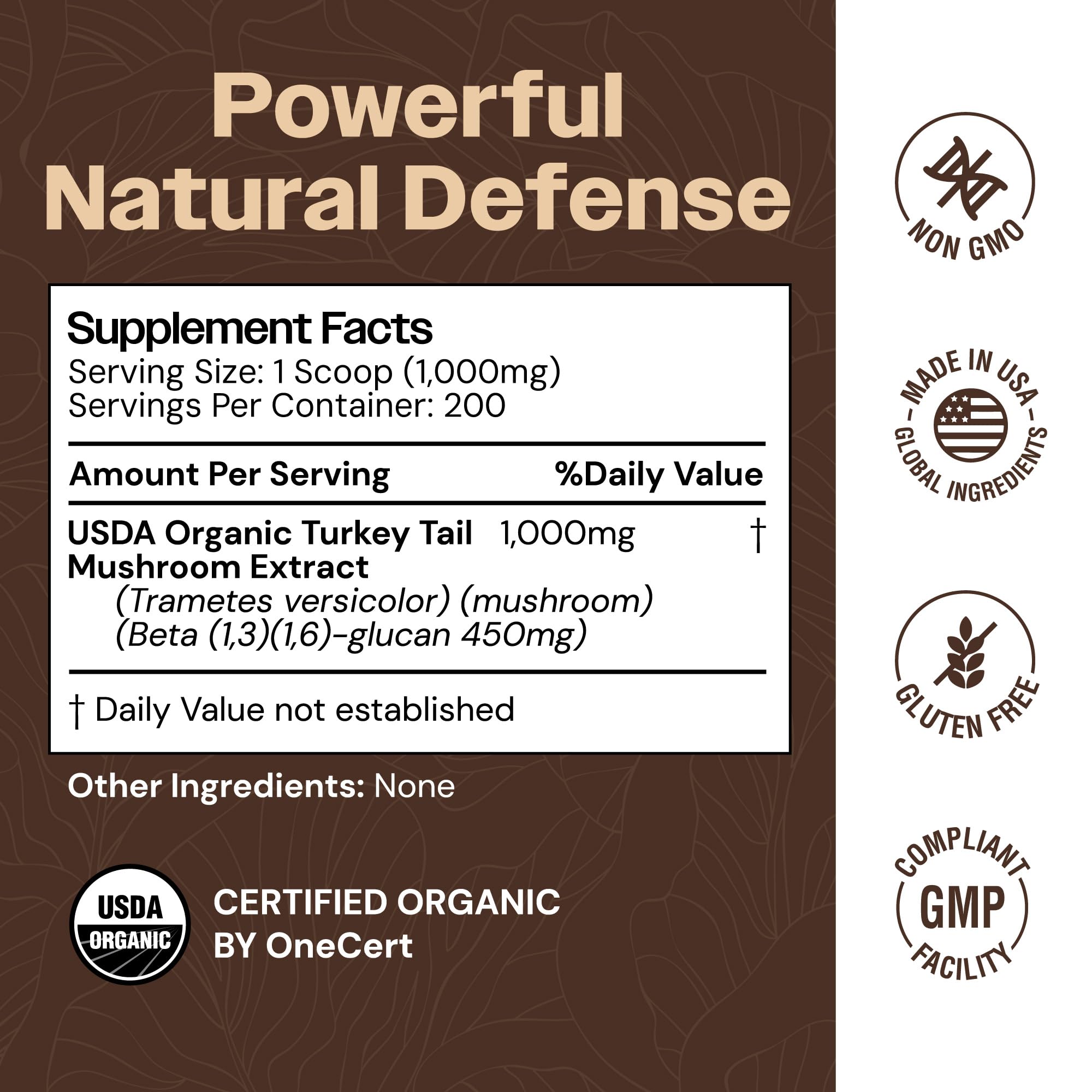 Mayfair Naturals turkey tail powder texture close-up showing fine consistency.
