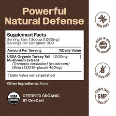 Mayfair Naturals turkey tail powder texture close-up showing fine consistency.