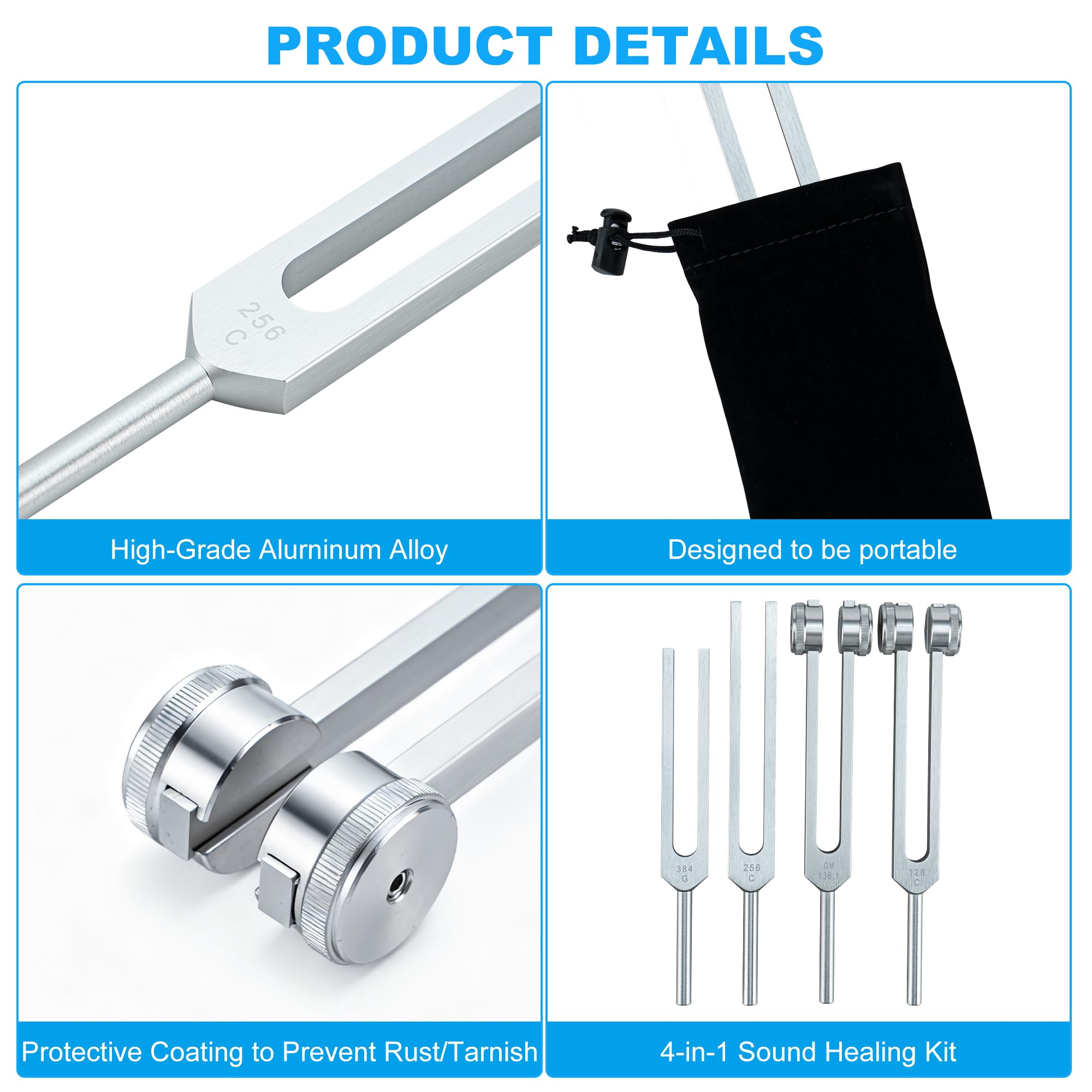 Mayful tuning forks 256Hz close-up for energy uplift and vitality.