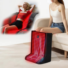 MAYLINK red light therapy device front view with ergonomic feet-and-legs coverage