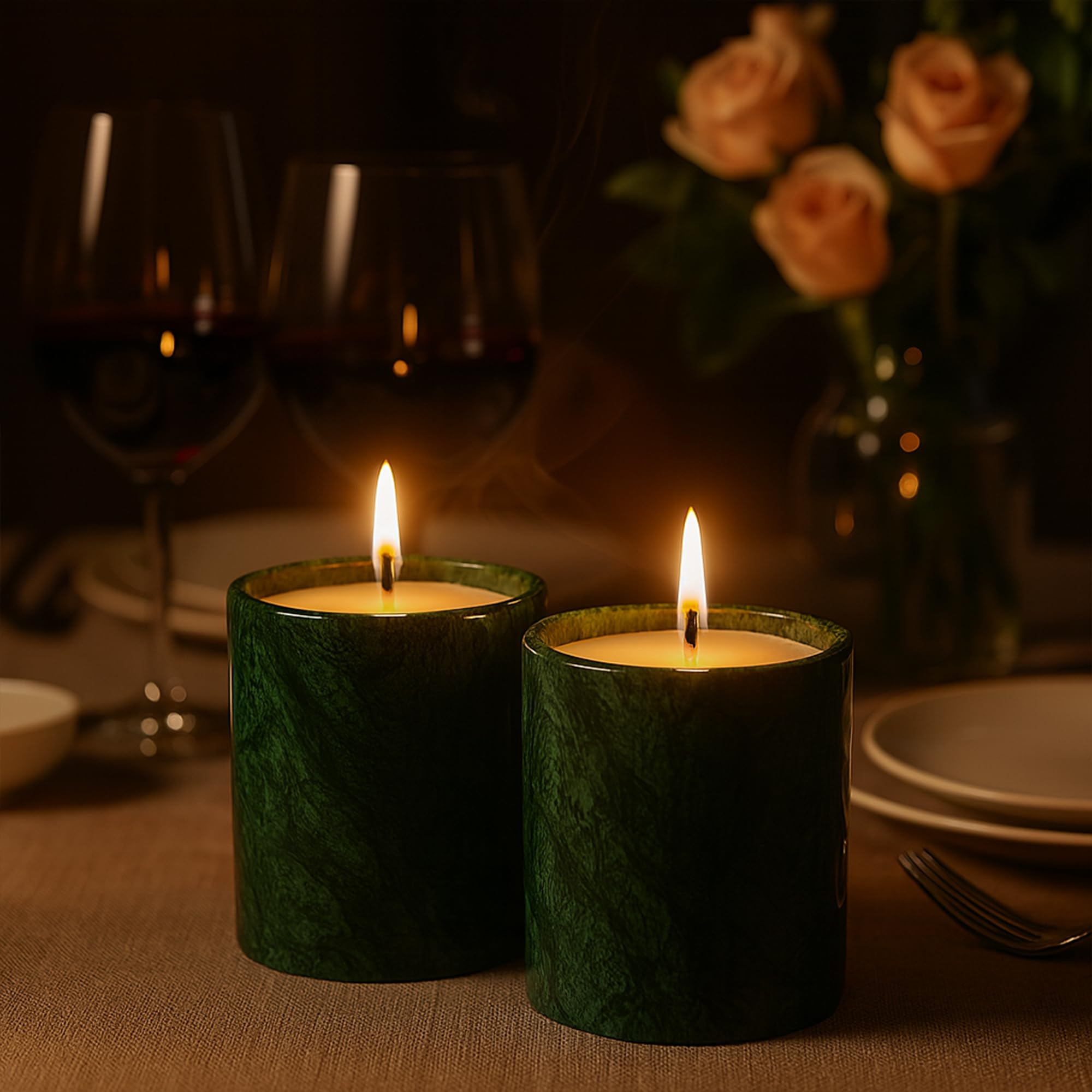 MAYROOM reusable stone cup doubles as desk organizer after candle ends.