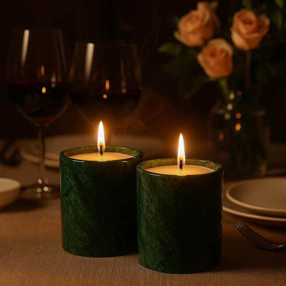 MAYROOM reusable stone cup doubles as desk organizer after candle ends.
