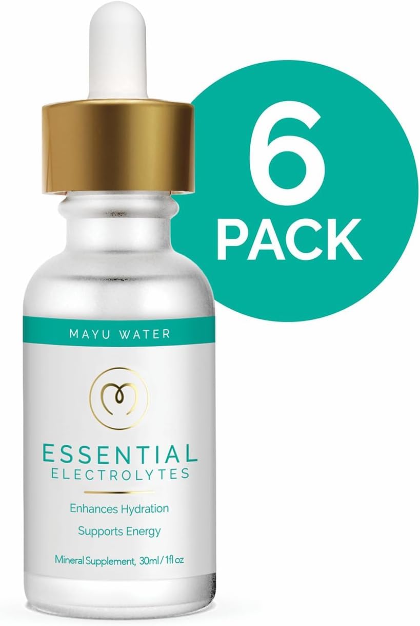 Mayu Electrolyte Drops bottle pour illustrating quick hydration during workouts.