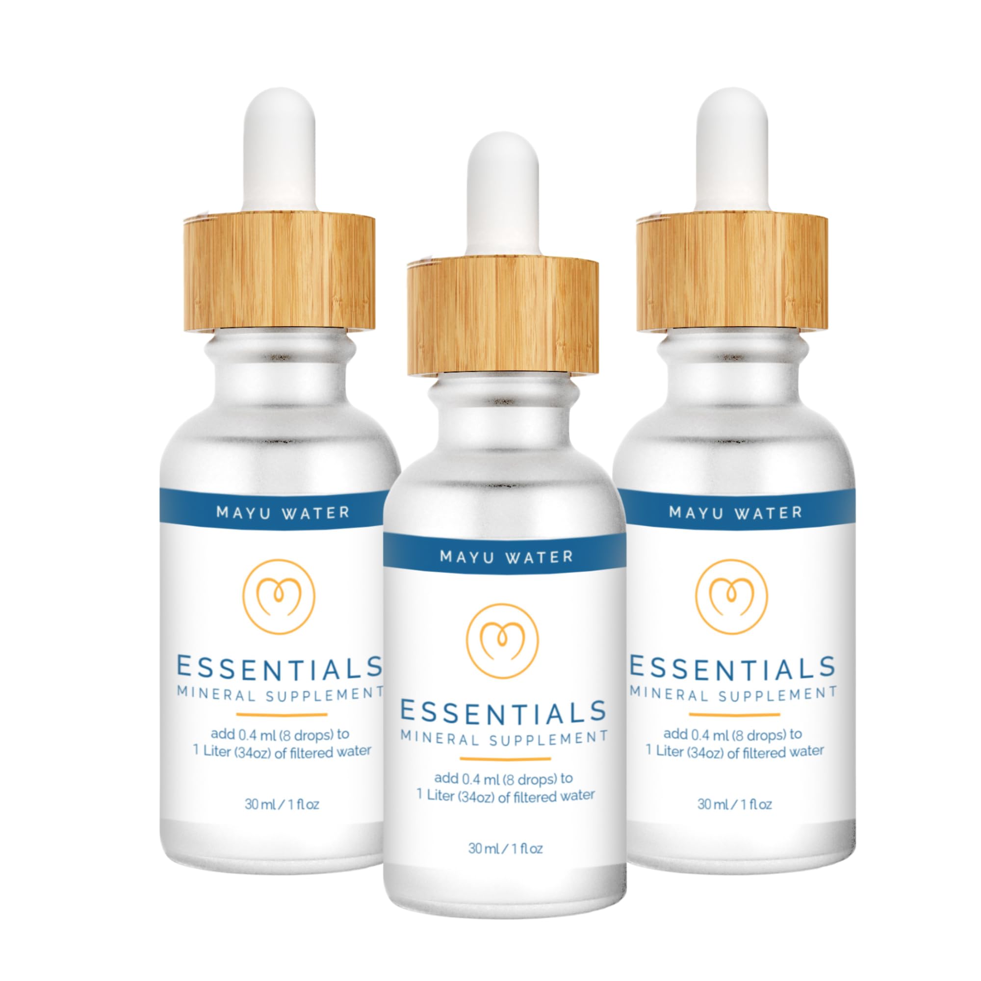 MAYU Trace Mineral Drops bottle closeup showing pure, mineral-rich formulation for hydration