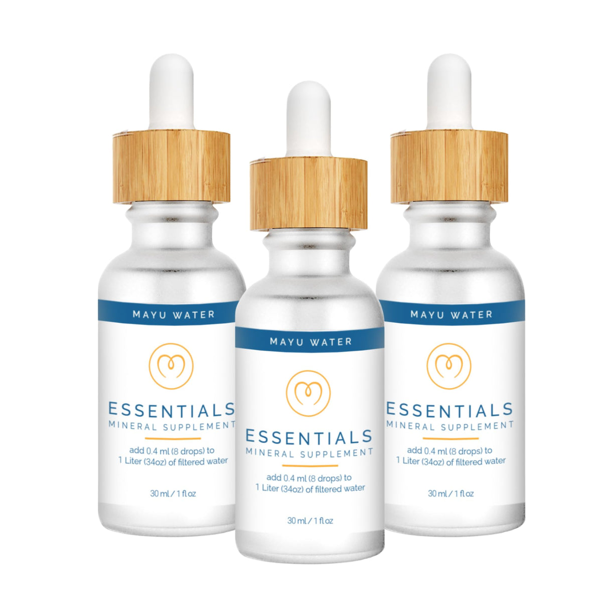MAYU Trace Mineral Drops bottle closeup showing pure, mineral-rich formulation for hydration