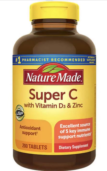 MAZZIRI Nalkot Super C bottle highlighting vitamin C with D3 and zinc support