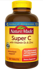 MAZZIRI Nalkot Super C bottle highlighting vitamin C with D3 and zinc support