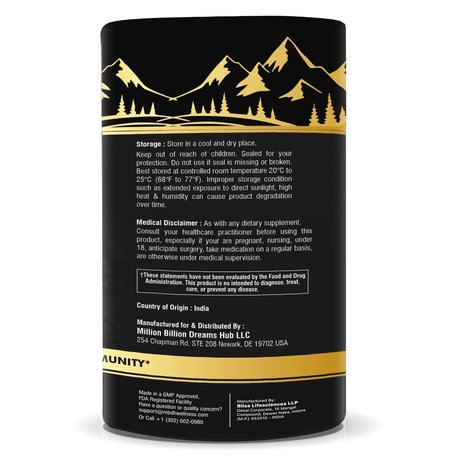 MBDH Wellness Shilajit Gummies on the go bottle displayed
