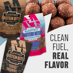 MCCAFFREY PROTEIN BITES fudge brownie flavor: indulgent taste with wholesome ingredients