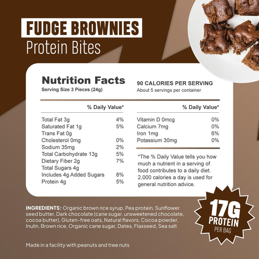 MCCAFFREY PROTEIN BITES soft-baked texture image: satisfying chocolate flavor on the go