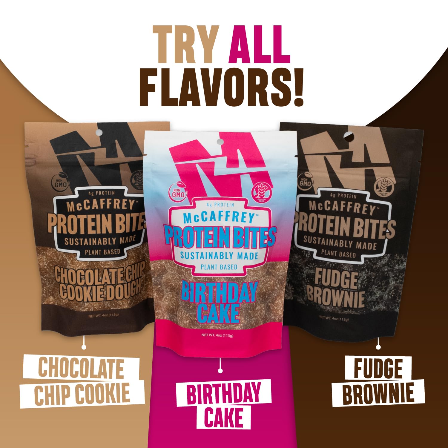 MCCAFFREY PROTEIN BITES ready-to-eat snack on the go
