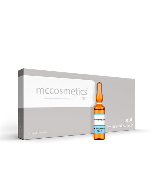 MCCosmetics Hyaluronidase Serum ampoules pack for hydrated, smoother-looking skin texture.