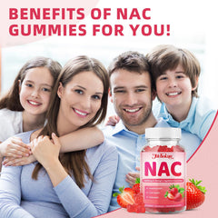 Mchokuu NAC gummies ingredients panel highlighting vegan and non-GMO attributes.