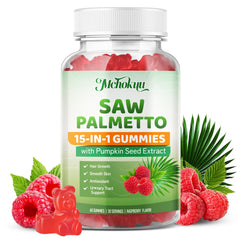 Mchokuu Saw Palmetto Gummies raspberry-flavor-closeup supports a tasty daily routine.